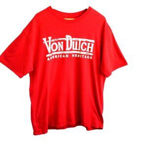 Von Dutch Shirt Mens XXL Red American Heritage Y2K Biker Punk Rock